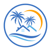 Logotipo tropical verão azul e laranja para pousada hotel (3)